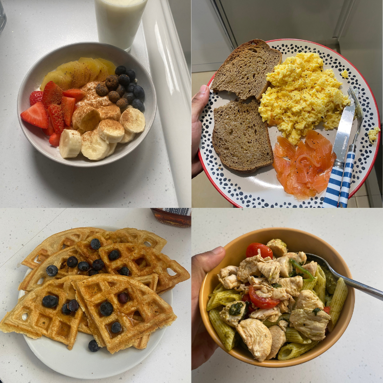 A selection of balanced meals and breakfasts